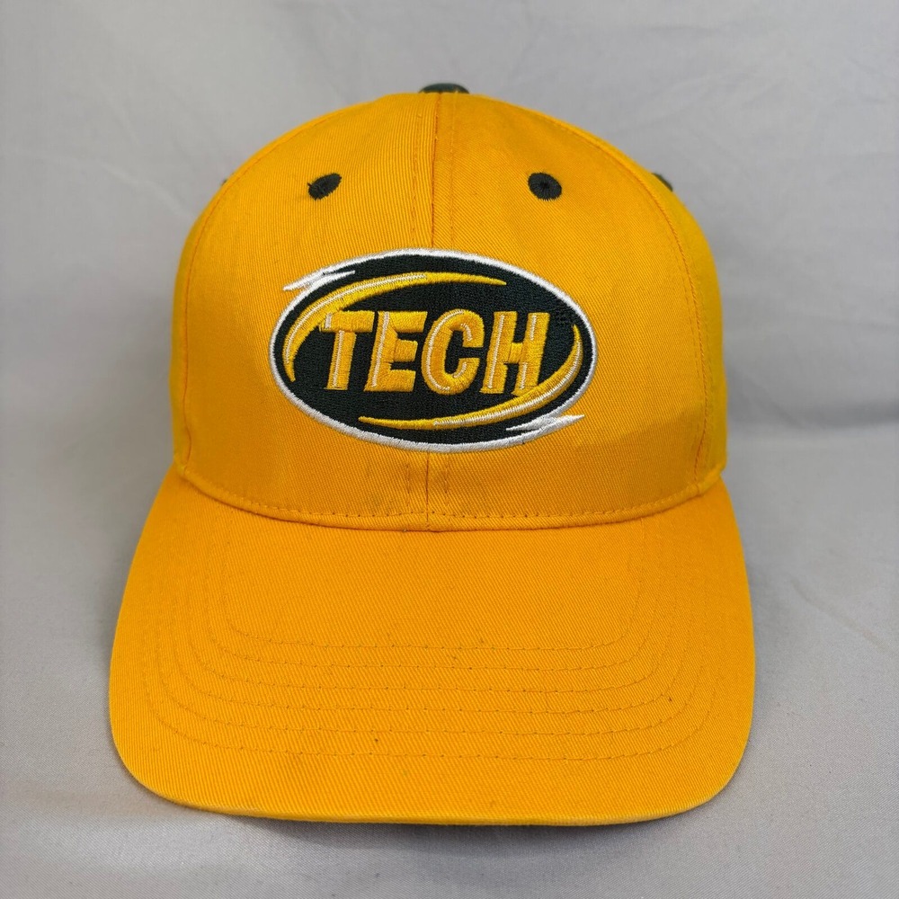 Captivating Headgear Tech Hat Baseball Cap Men OSFA Yellow Embroidered Logo
